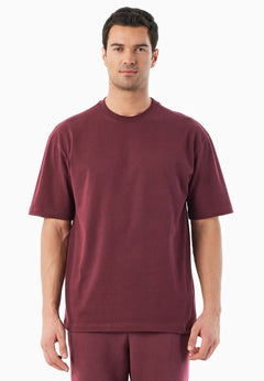 Tussem Unisex Basic Organic Cotton T-Shirt Burgundy Red