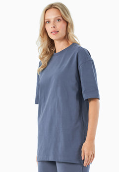 Tussem Unisex Basic Organic Cotton T-Shirt Indigo Blue