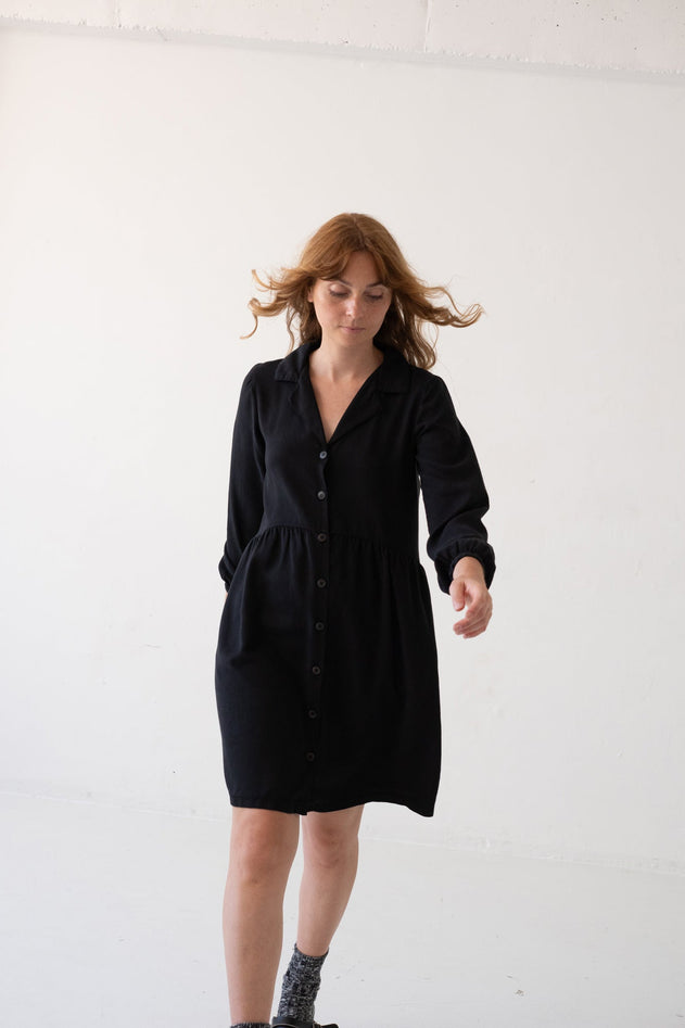 Tracy Tencel Shirt Dress Black