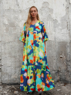 V-Neck Tencel Maxi Dress Flowerfield