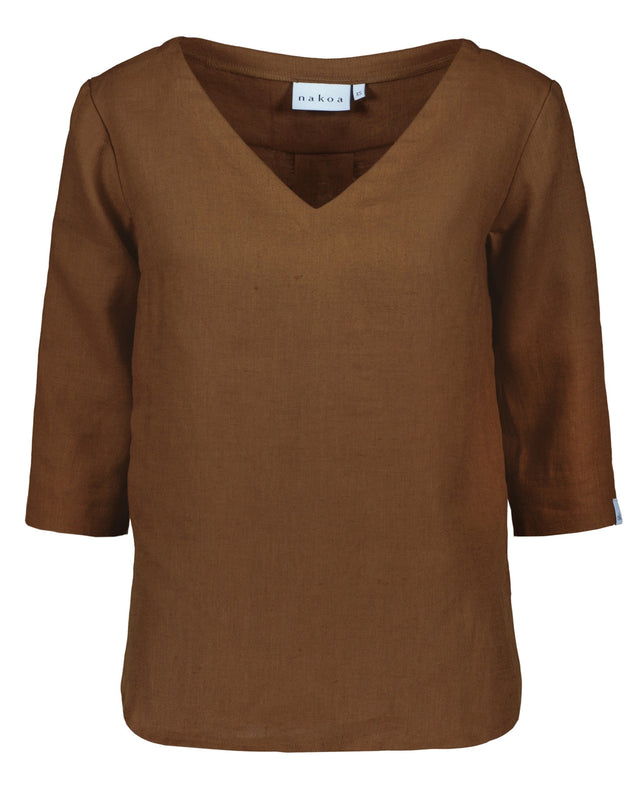 Vera Linen Blouse Tiramisu Brown