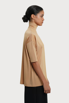 Tomasine Turtleneck Top Camel Brown