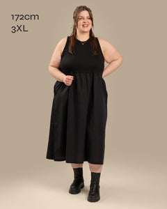 Poplin Top Dress Black