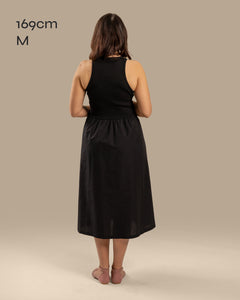 Poplin Top Dress Black