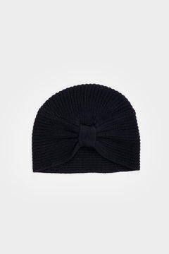 Amira Cashmere Turban Hat Black