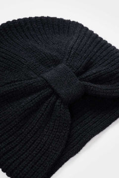 Amira Cashmere Turban Hat Black