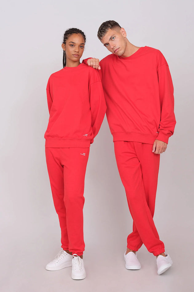 Unisex Oversize Crewneck Sweatshirt Red