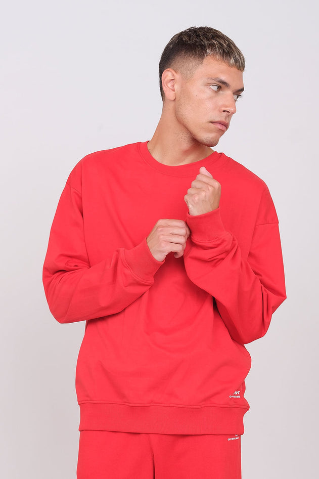 Unisex Oversize Crewneck Sweatshirt Red