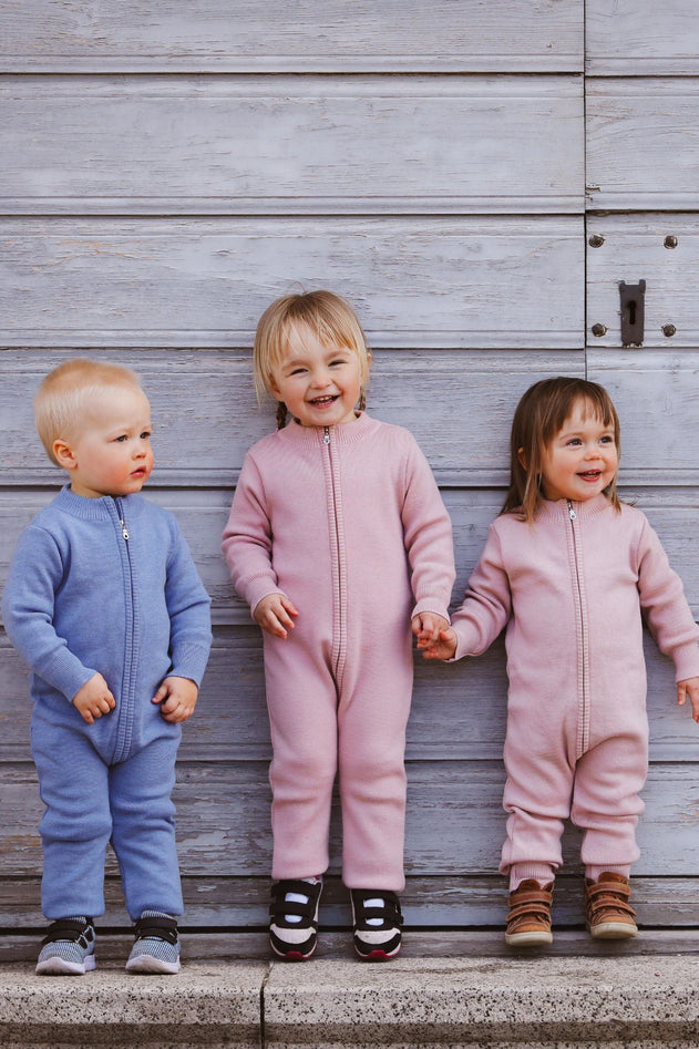 Kids' Merino Wool Jumpsuit Rosa