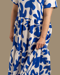 V-Neck Maxi Dress Como Blue
