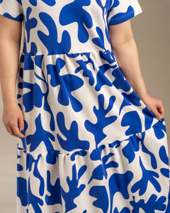 V-Neck Maxi Dress Como Blue