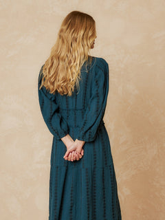 Maxi Dress Jacquard Blue