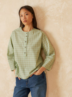 Checkered Blouse Blue