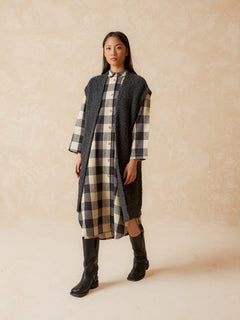 Vichy Check Shirt Dress Black