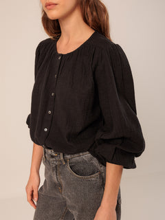 Double-Gauze Shirt Black