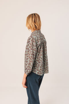 Crepe Cotton Shirt Blue