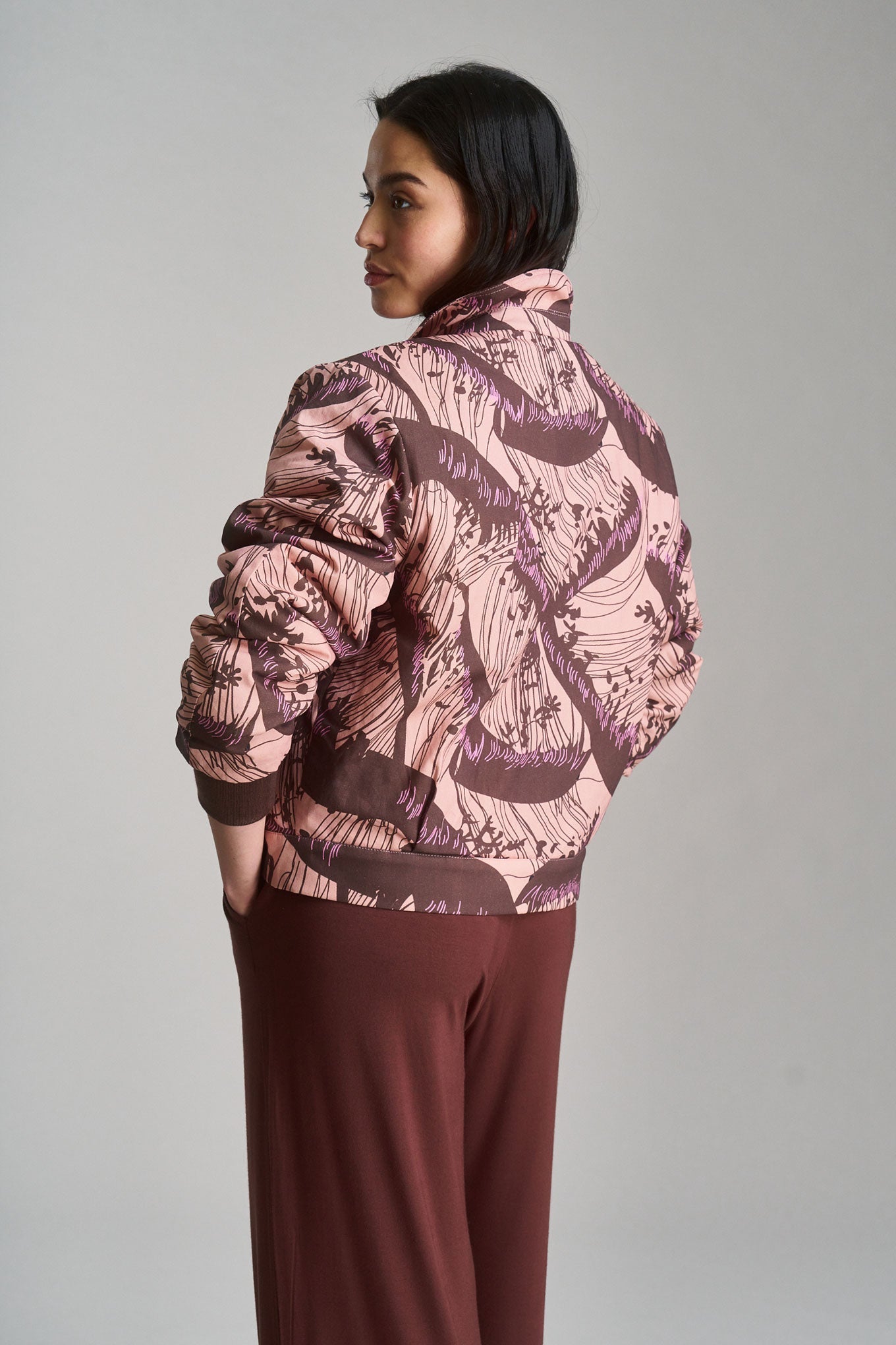 Vivi Organic Cotton Bomber Pink Wave