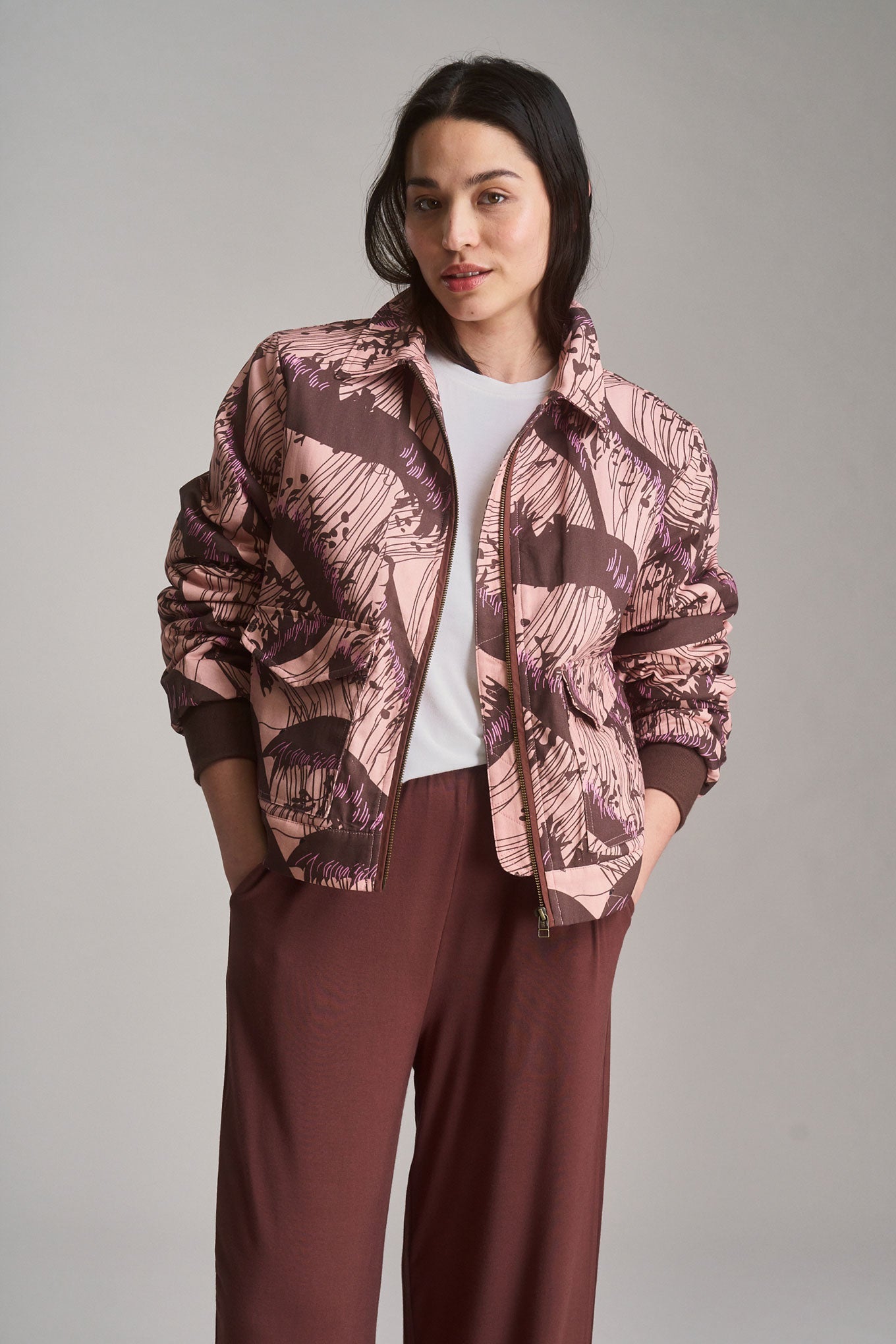 Vivi Organic Cotton Bomber Pink Wave