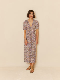 Bow-Shape Neck Dress Violet