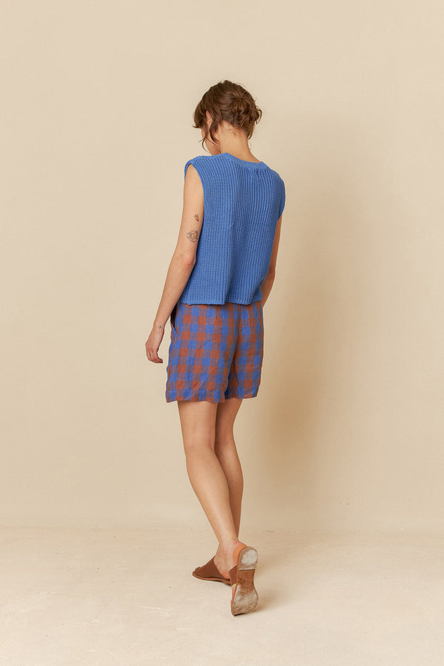 English Rib Knit Vest Klein Blue