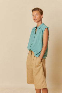 Lore Combined Shirt Jade Blue