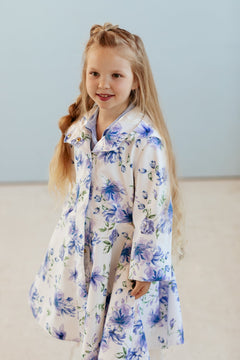 Kids' Blue Whisper Raincoat White