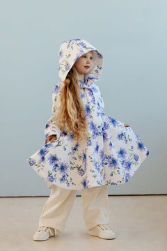 Kids' Blue Whisper Raincoat White