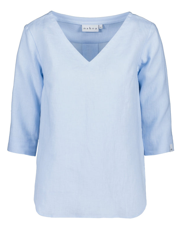 Vera Linen Blouse Sky Blue