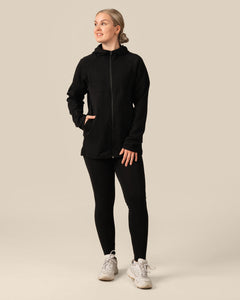 Toive Zip-Up Hoodie Long Black