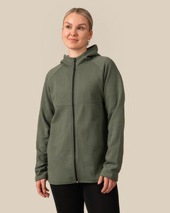 Toive Zip-Up Hoodie Long Sage Green