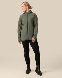 Toive Zip-Up Hoodie Long Sage Green