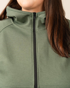 Toive Zip-Up Hoodie Long Sage Green