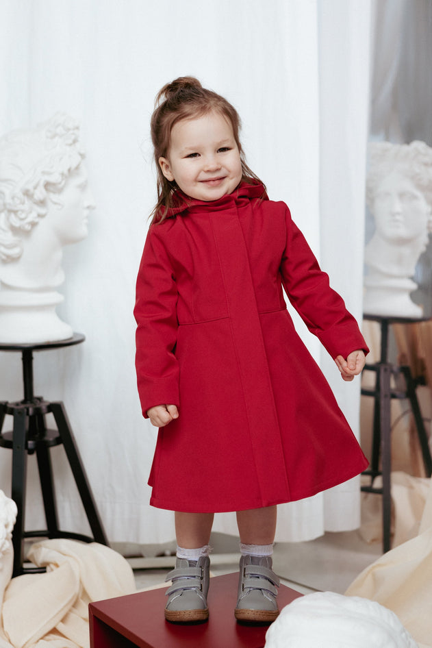 Kids' Scarlet Red Raincoat Red