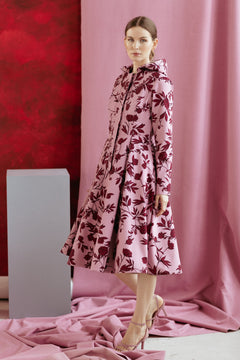 Peony Bloom Raincoat Pink and Red