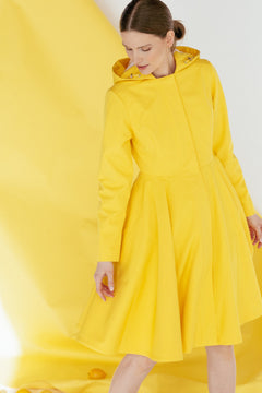 Fit and Flare Raincoat with Full Circle Hem Yellow Sun