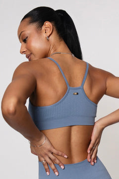 Wave Sports Bra Steel Blue