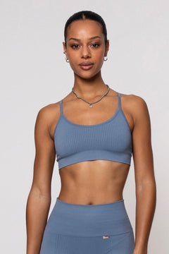 Wave Sports Bra Steel Blue