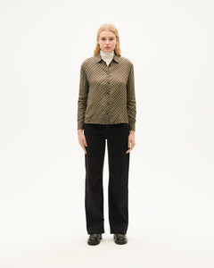 Brown diagonal striped Kati blouse