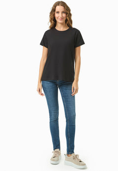 Dames Ronde hals T-shirt Zwart