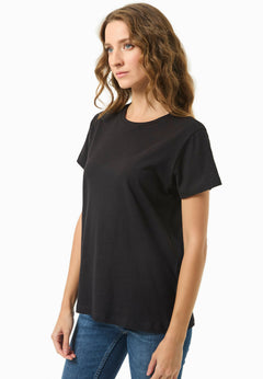 Dames Ronde hals T-shirt Zwart