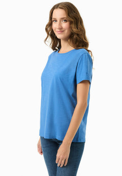 Dames Ronde hals T-shirt Deep Blue