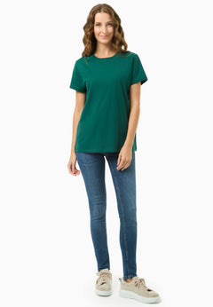 Women's Basic Round Neck T-Shirt Deep Emerald