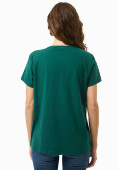 Women's Basic Round Neck T-Shirt Deep Emerald