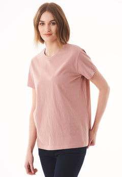 Dames Ronde hals T-shirt Misty Rose
