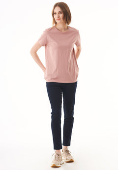 Dames Ronde hals T-shirt Misty Rose