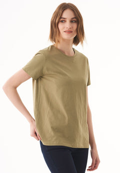 Women's Basic Round Neck T-Shirt Military Olive