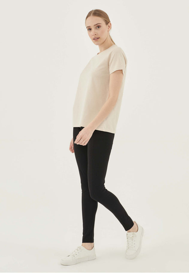 Women's Basic Round Neck T-Shirt Stone