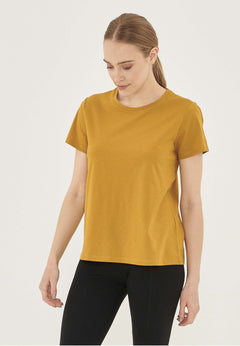 Women's Basic Round Neck T-Shirt Tobacco