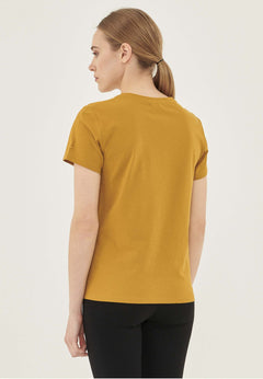 Women's Basic Round Neck T-Shirt Tobacco