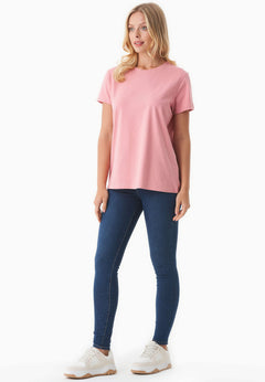 Women's Basic Round Neck T-Shirt Flamingo Pink